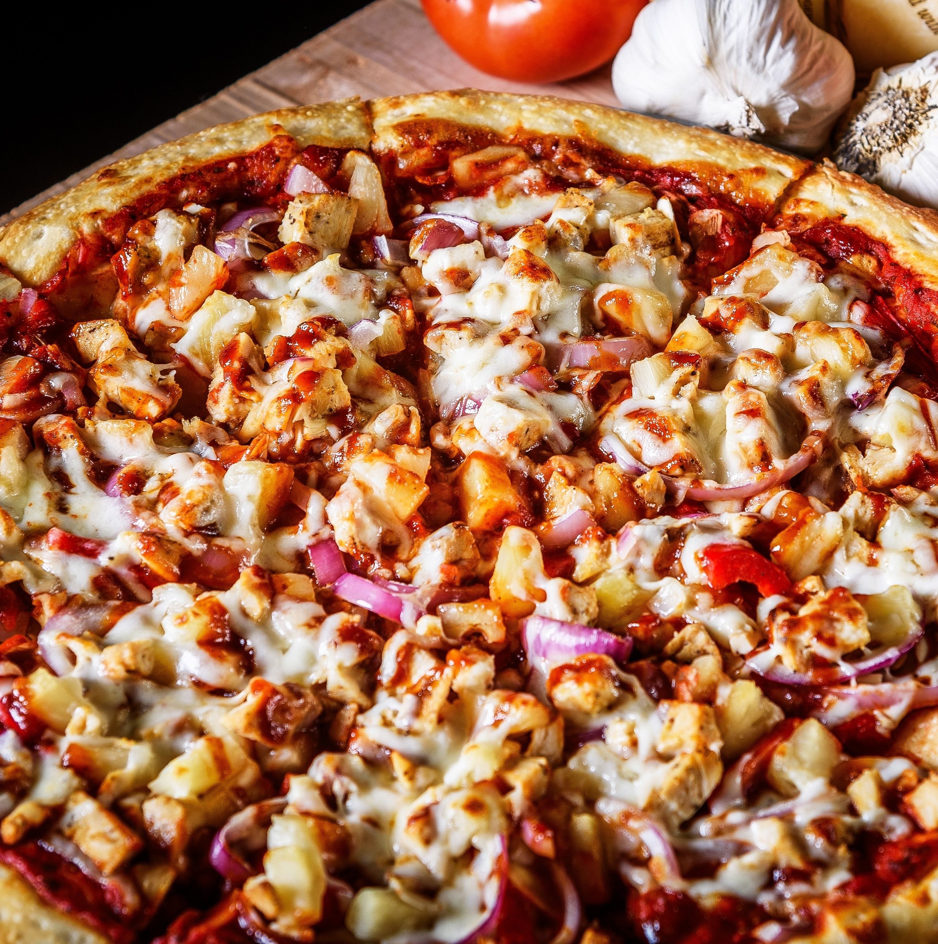 Super Barbecue Chicken Pizza.