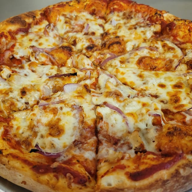 Barbecue Chicken Special Pizza.