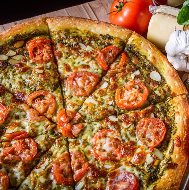 The Pesto Special Pizza.